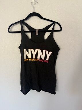 CSUN Black New Year New You Motivational Graphic Racerback Tank Size Small